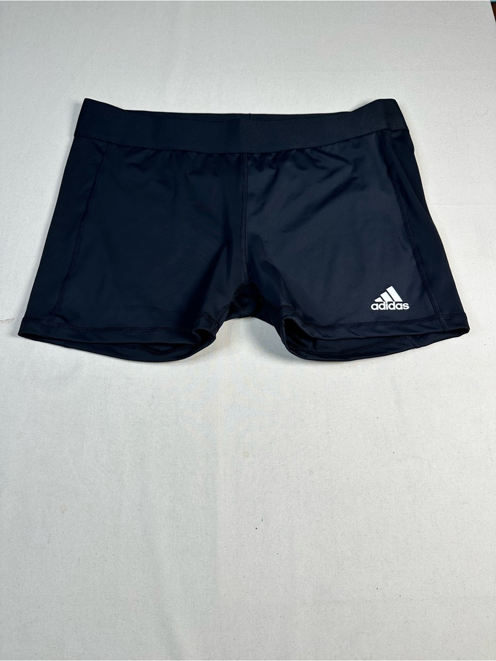 adidas Black Women's Performance Shorts with White Logo volleyball shorts
